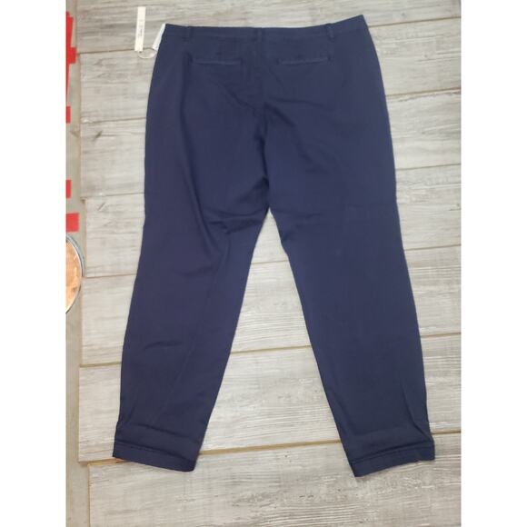 CASLON Women's Cotton Navy Blue Khaki Style Chino Pants Size 16 16w 40x30 - Picture 2 of 11